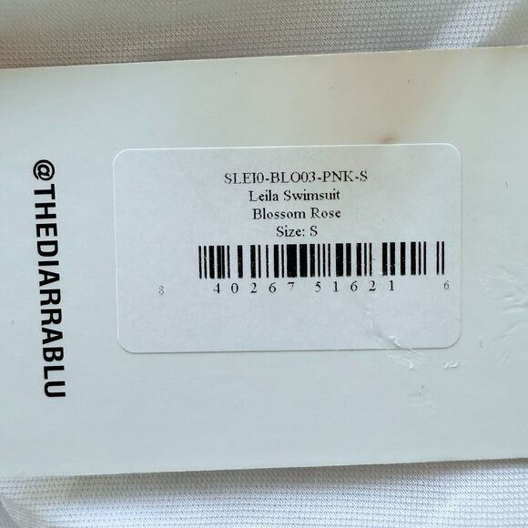 NWT Diarrablu Leila One Piece Square Neck Swimsuit in Blossom Rose Pink & Gold S - Picture 10 of 14